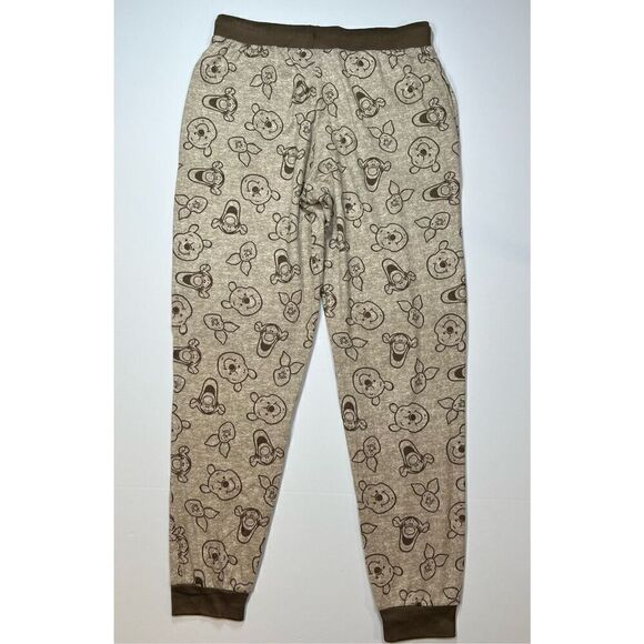 Disney Tan Brown Winnie The Pooh Long Sleeve Top Bottom Pajama Set Size Small - Picture 6 of 10